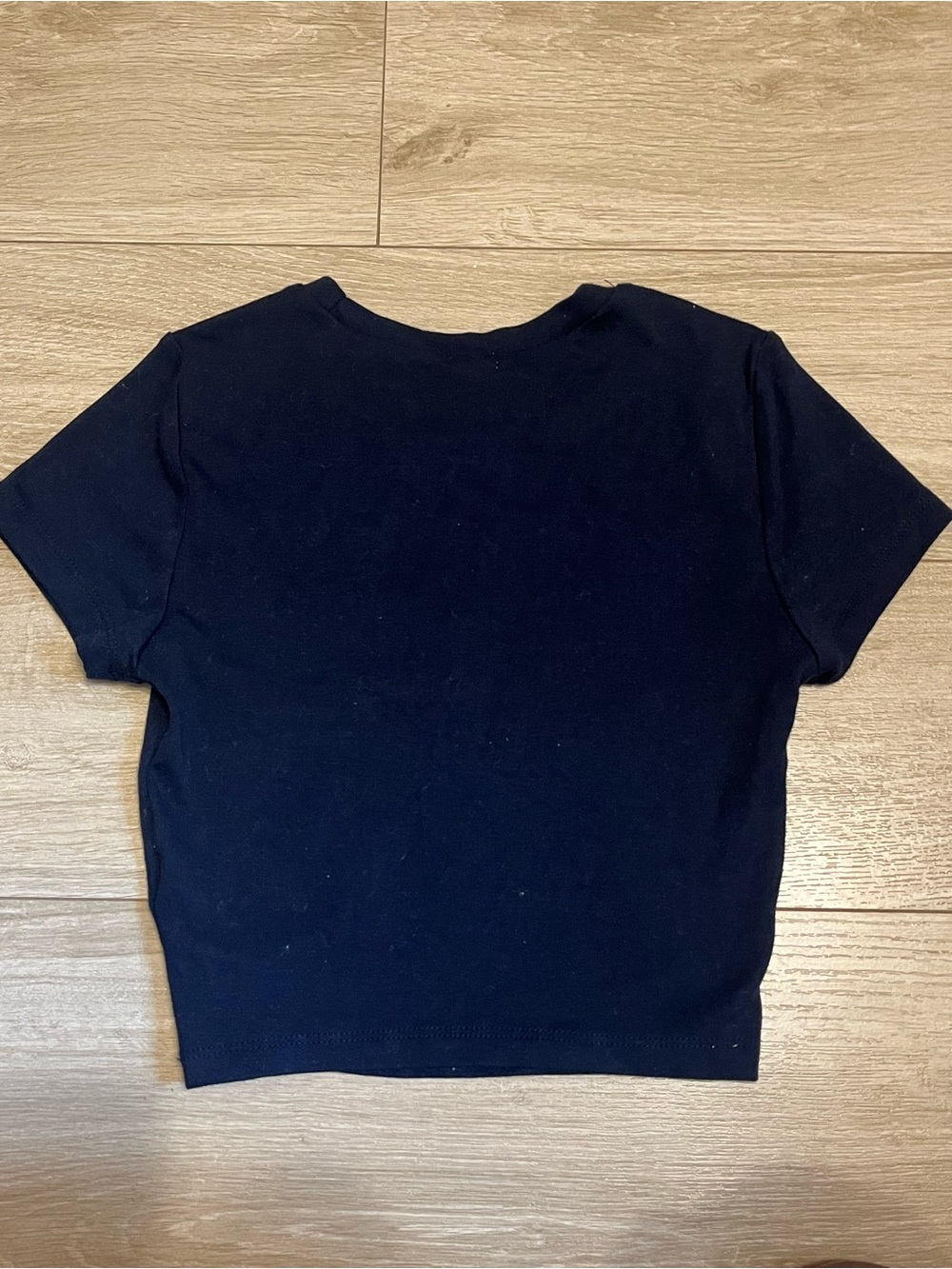 Garage Lover's Club Women's Navy Crop Tee - Picture 3 of 3